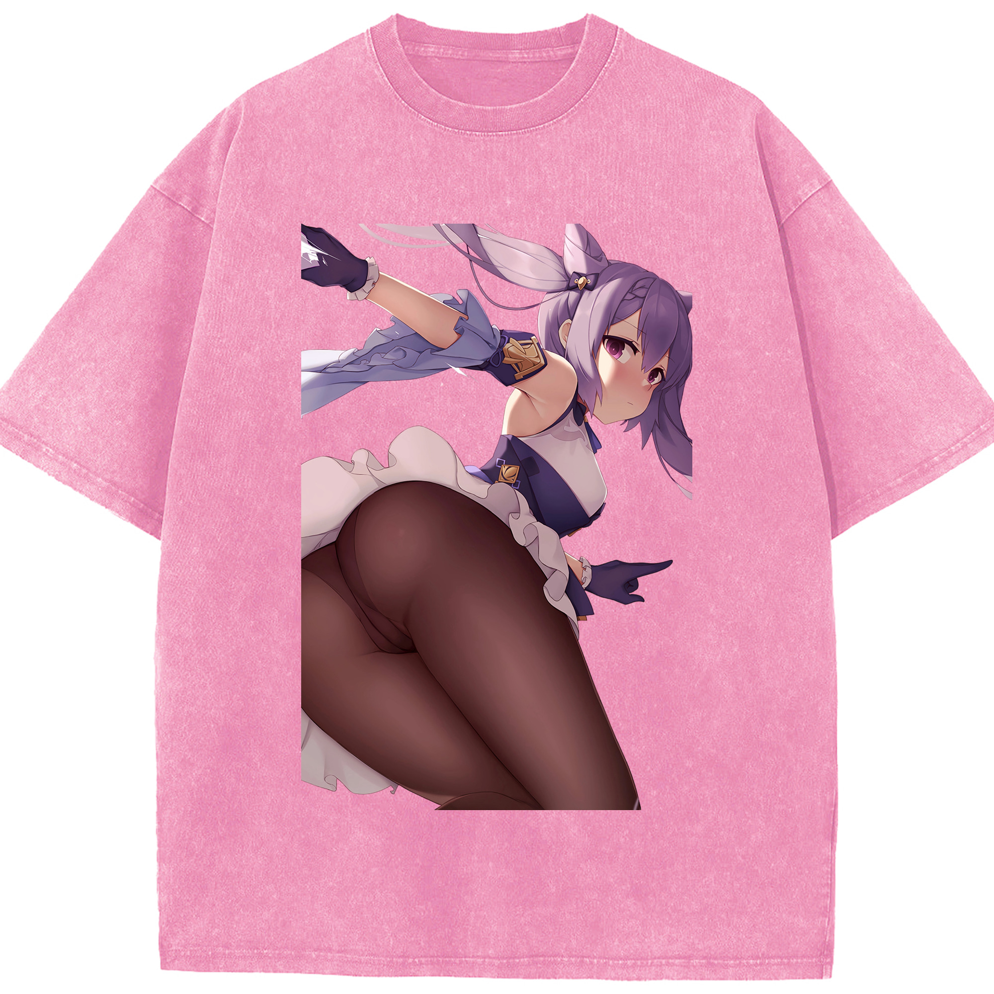 げんし神 刻晴 こくせい genshin Kokusei 綿100% ヴィンテージ風 半袖Tシャツ（フロントプリント）